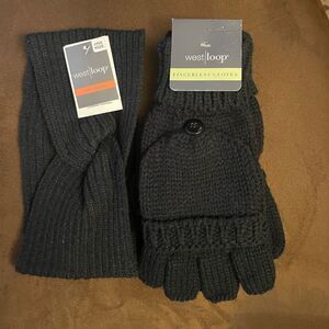 Fingerless gloves and headband